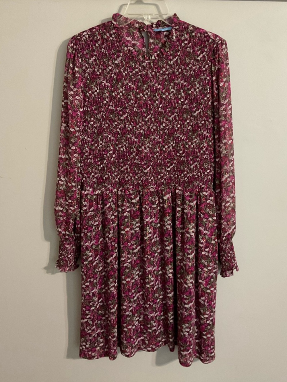 Draper James RSVP Long-Sleeve Smocked Floral Dress  XL